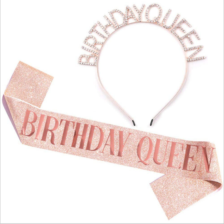 Wholesale BIRTHDAY Party Glitter Colorful Shoulder Belt Ceremony Belt Crown